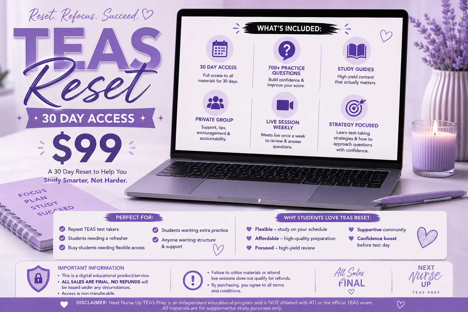 TEAS RESET — 30 DAY ACCESS 🔥