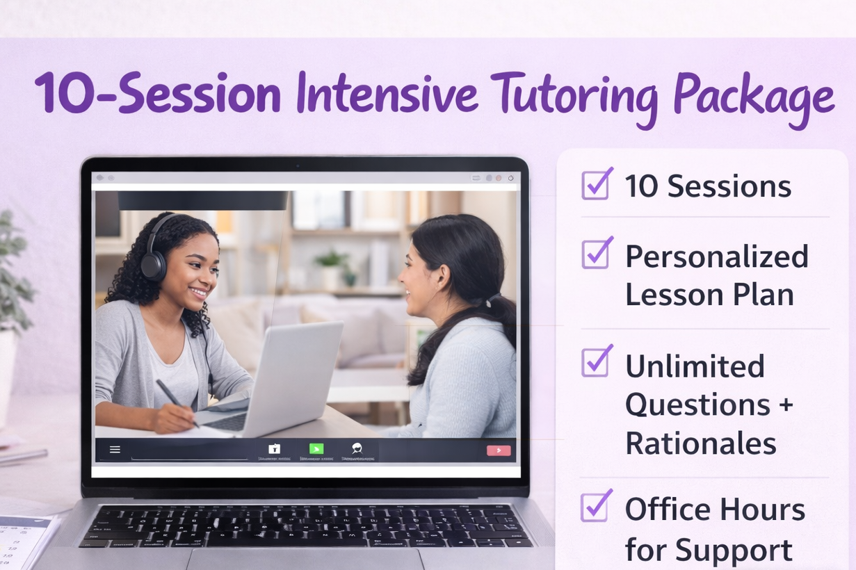 10-Session Intensive Tutoring Package | Personalized 1:1 Support + Lesson Plan + Office Hours