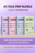 TEAS BOOTCAMP Complete Prep Bundle – Math, Reading, English & Science Practice Workbooks (300+ Questions + Detailed Rationales)